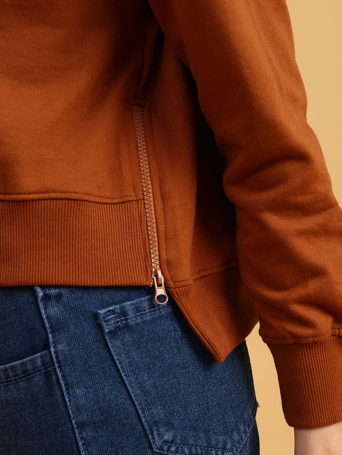 brown fleece front print sweatshirt - 21999250 -  Standard Image - 7