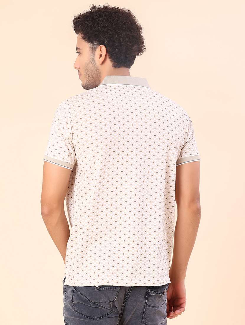 men printed short sleeve regular fit polo t-shirt - 21999276 -  Standard Image - 2