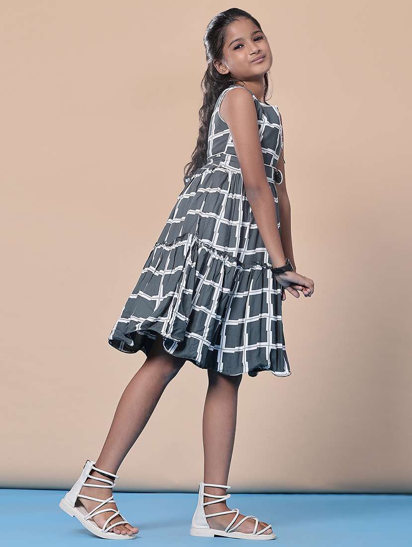 girls checkered sleeveless frock - 21999293 - Standard Image - 2