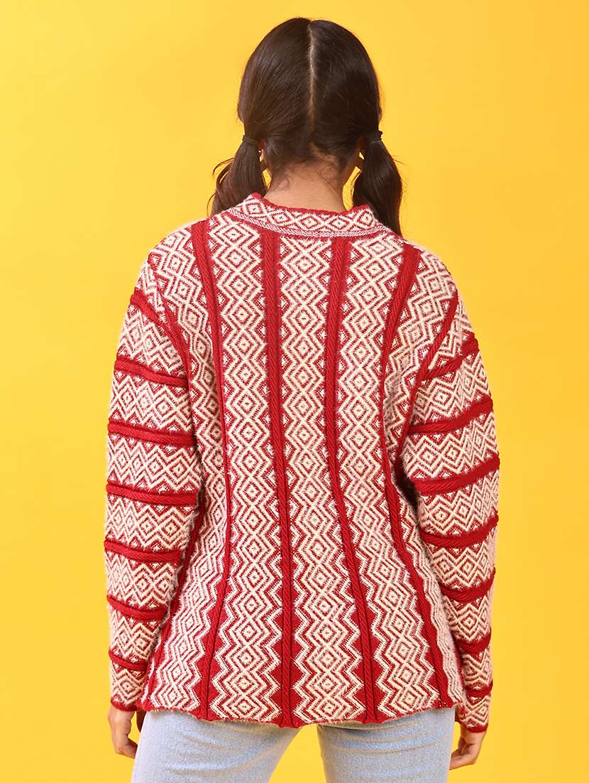 women self design long sleeve cardigan - 21999324 -  Standard Image - 2