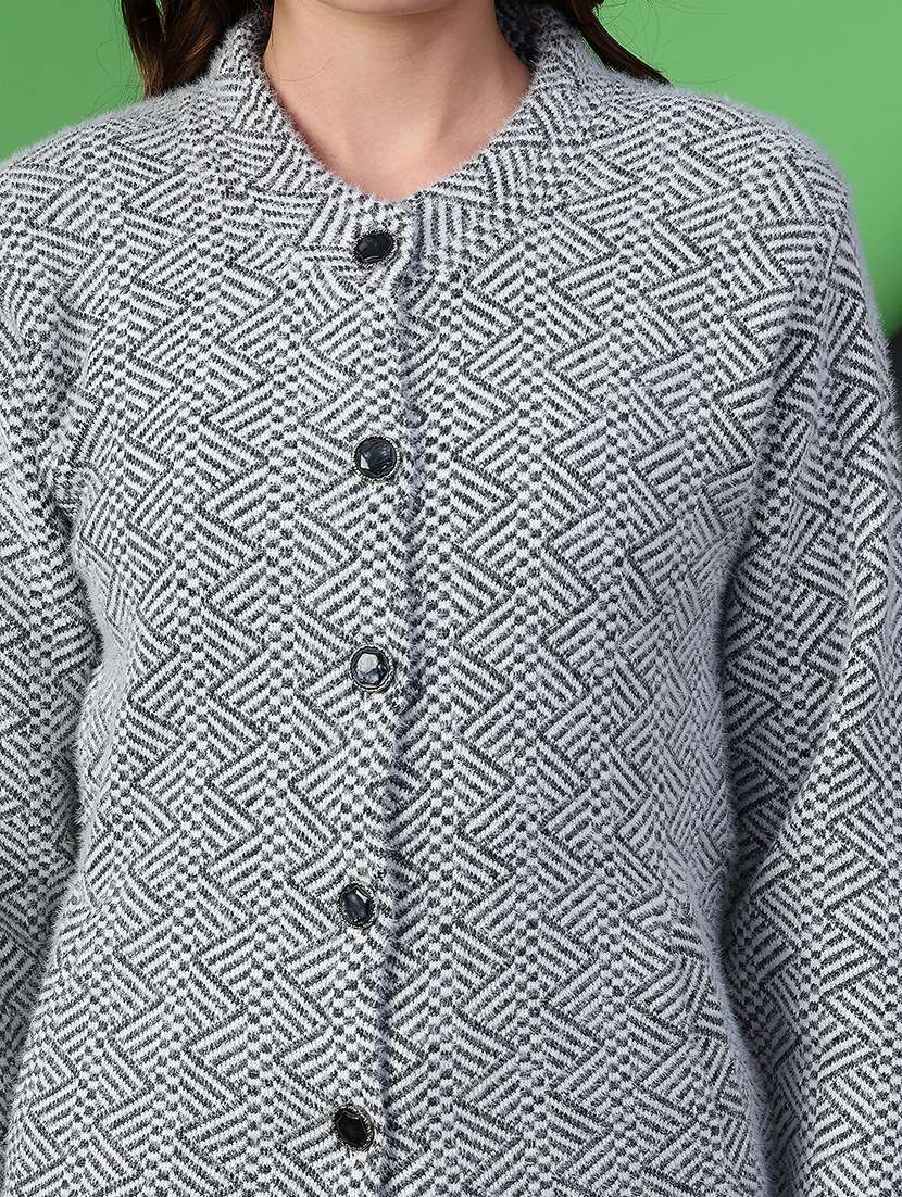 women self designed long sleeve cardigan - 21999381 -  Standard Image - 2