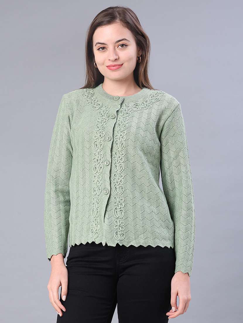 women self design long sleeve cardigan - 21999422 -  Standard Image - 2