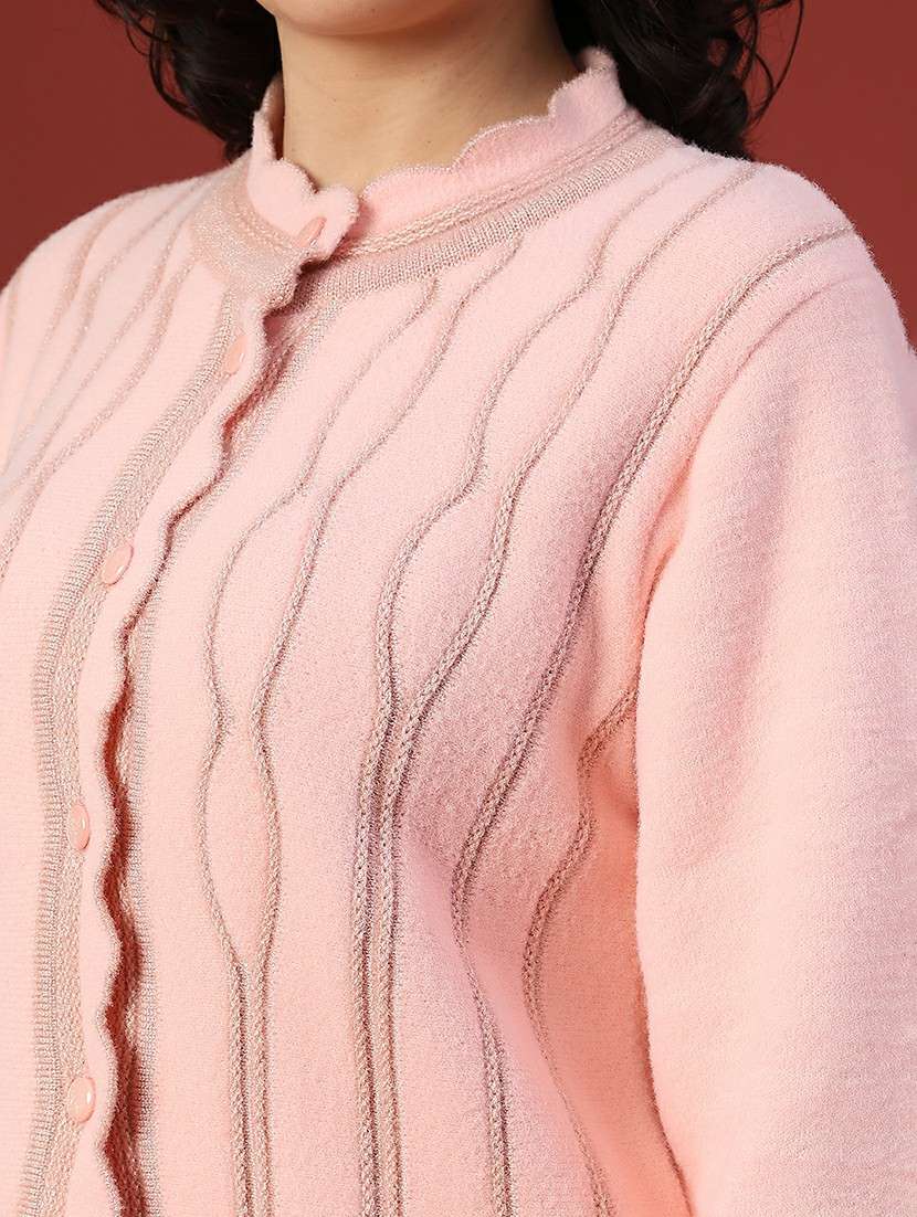 women self design long sleeve cardigan - 21999424 -  Standard Image - 2