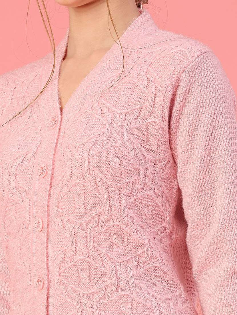 women self design long sleeve cardigan - 21999426 -  Standard Image - 2