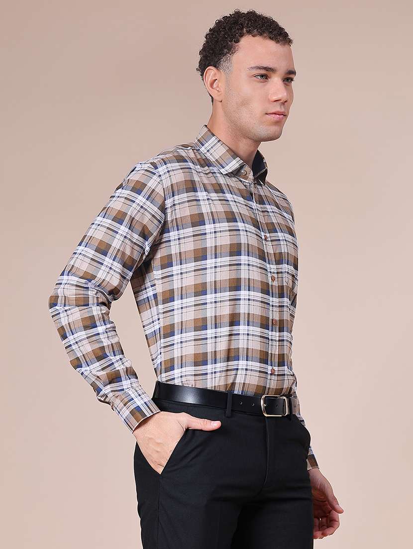 men checkered long sleeve regular fit formal shirt - 21999578 -  Standard Image - 2