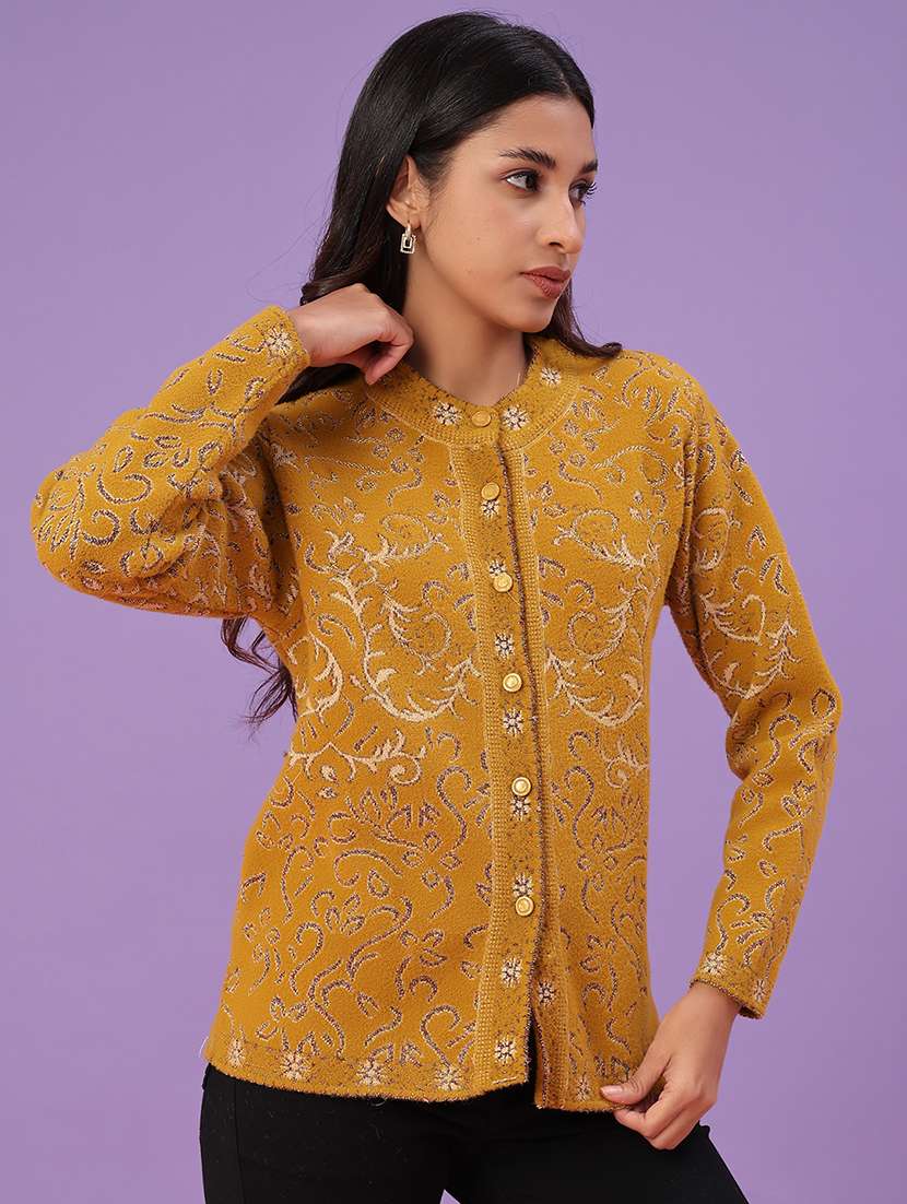 women self design long sleeve cardigan - 21999594 -  Standard Image - 2