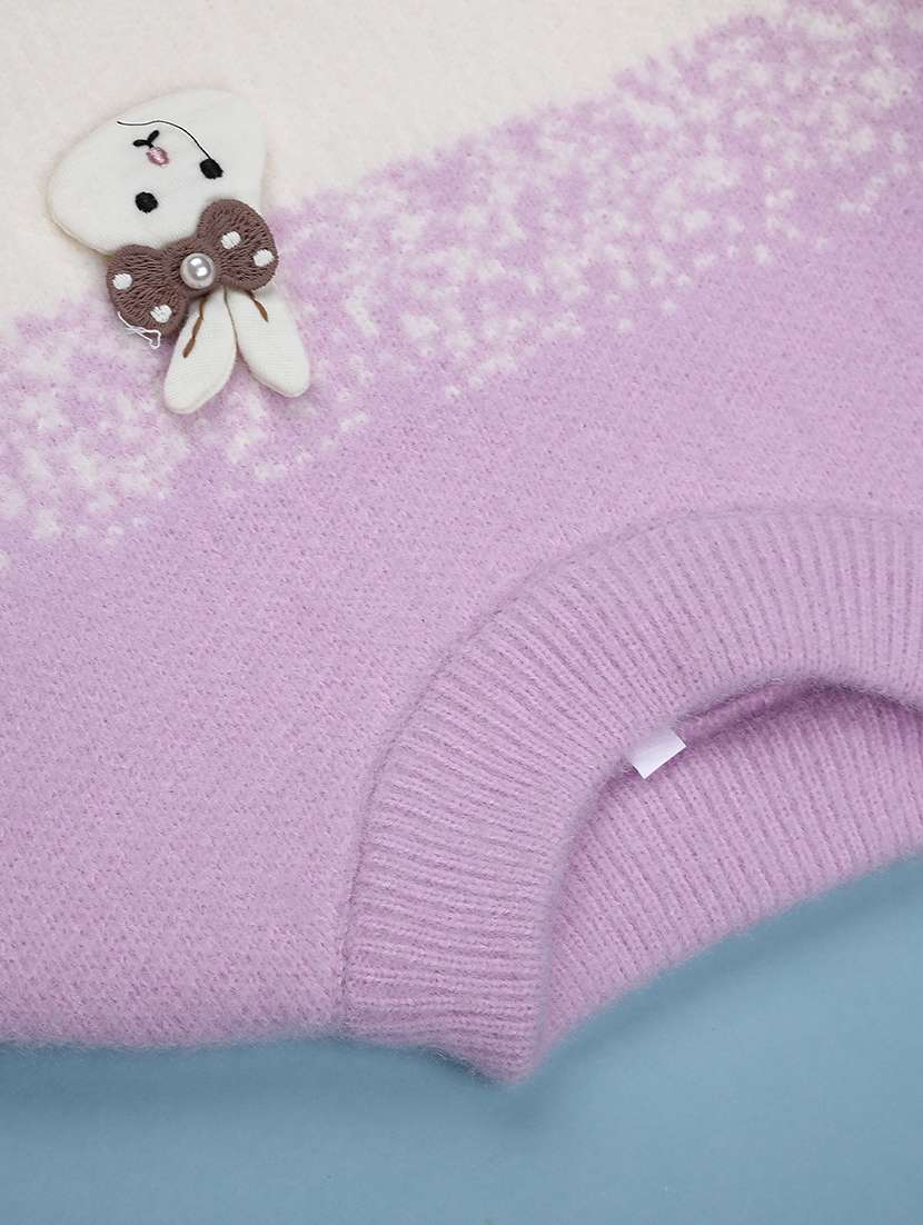 girls self design long sleeve pullover sweater - 21999621 -  Standard Image - 2