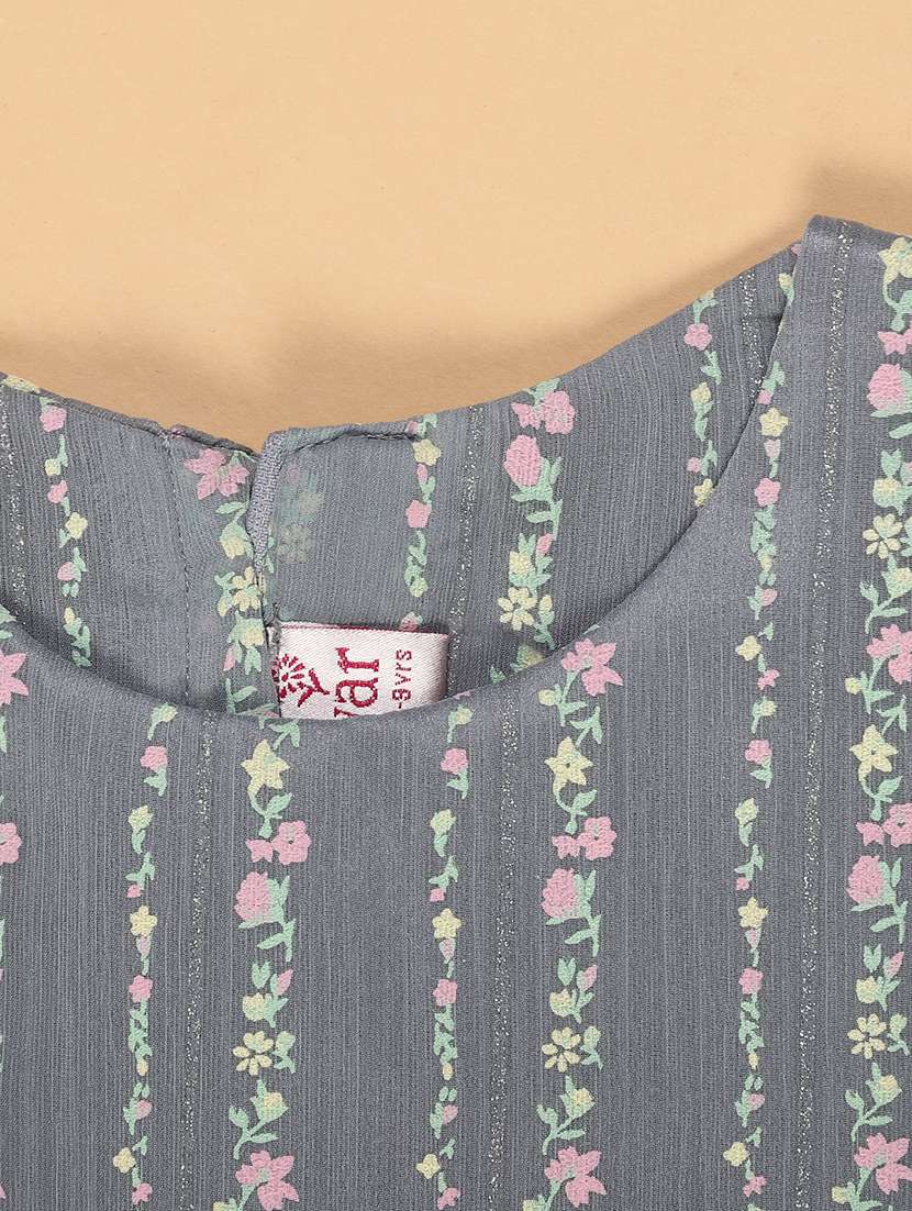 girls printed sleeveless fit & flare dress - 21999678 -  Standard Image - 2