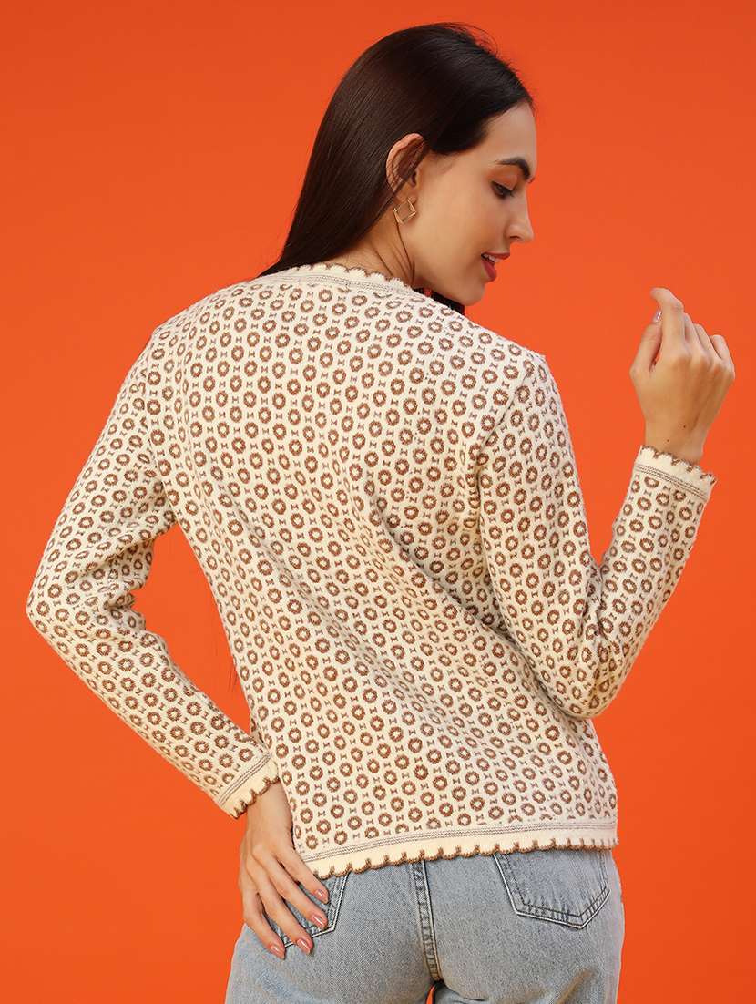 women self design long sleeve cardigan - 21999859 -  Standard Image - 2