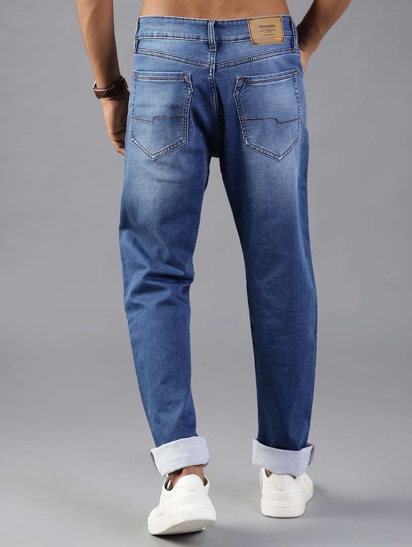 men solid mid rise tapered fit jeans - 21999938 -  Standard Image - 2