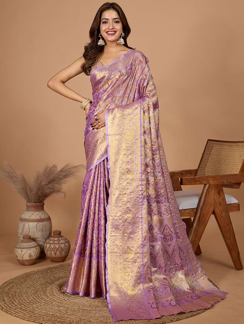 women self design kanjivaram saree with blouse