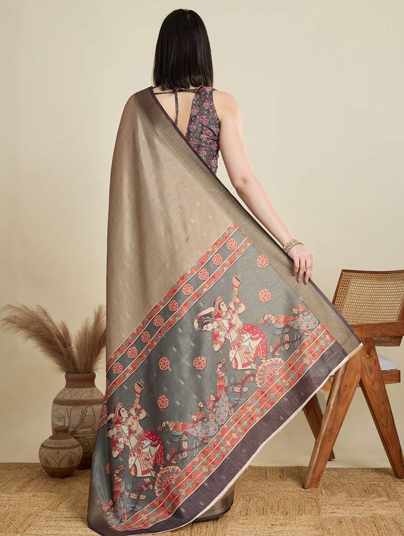 women self design bordered saree with blouse - 21999995 - Standard Image - 2