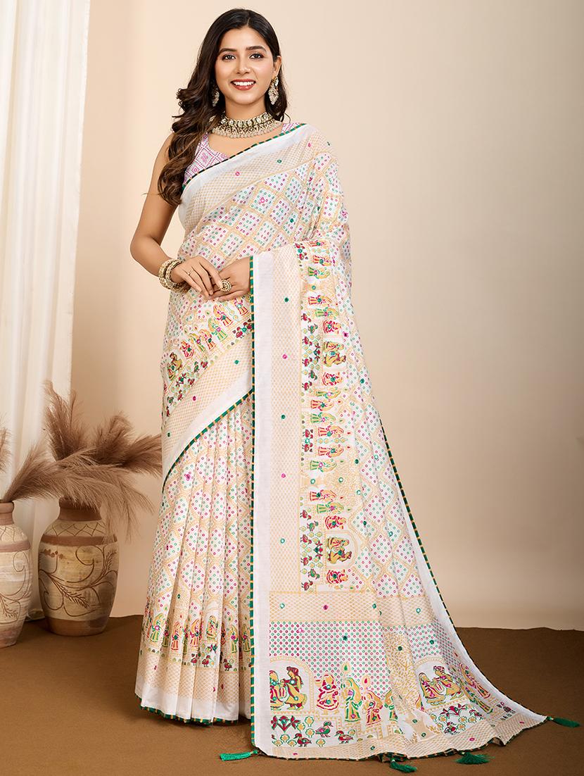 women self design bordered saree with blouse - 22000033 - Zoom Image - 0