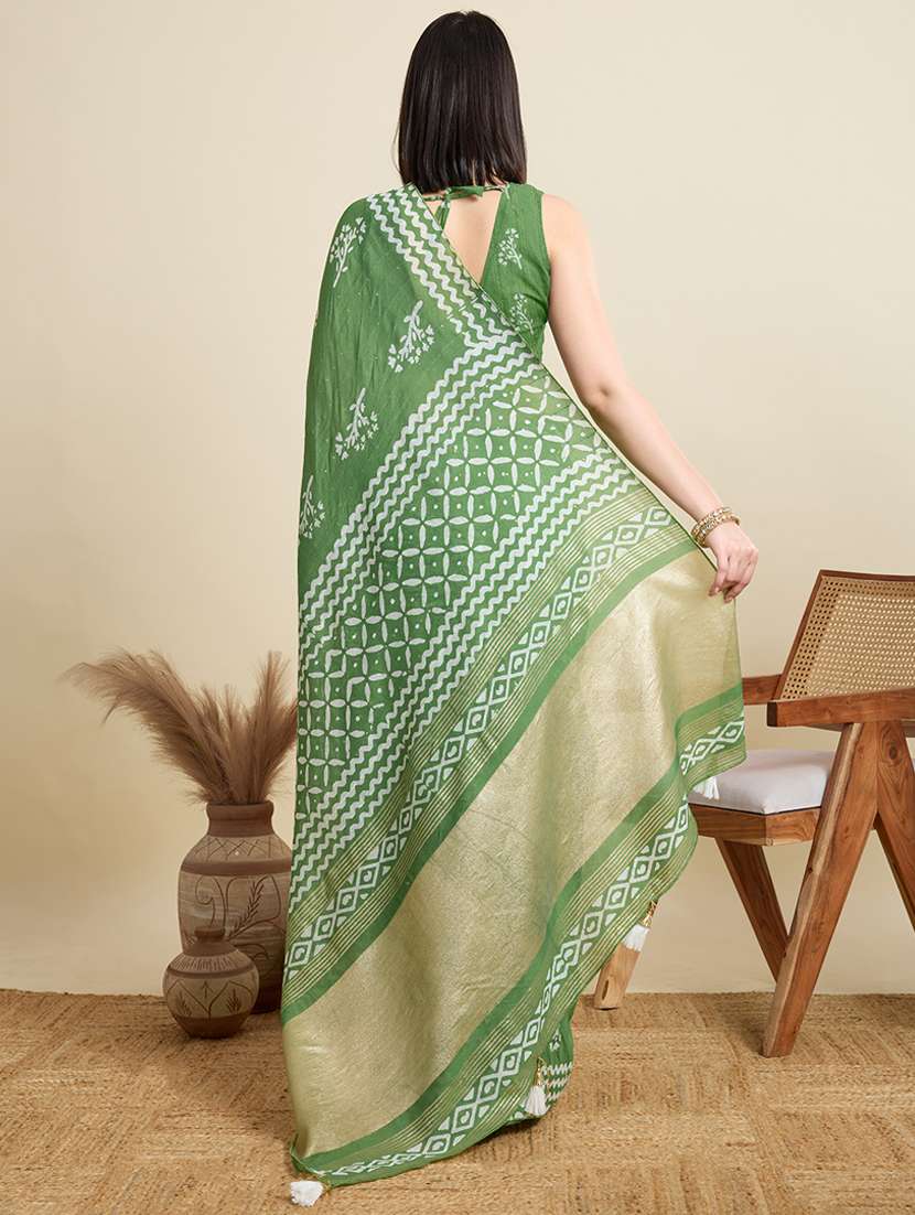women printed casual wear saree with blouse - 22000039 -  Standard Image - 2