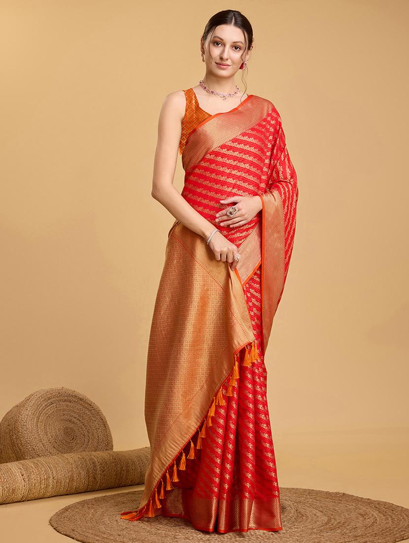 women self design banarasi saree with blouse - 22000047 - Standard Image - 2
