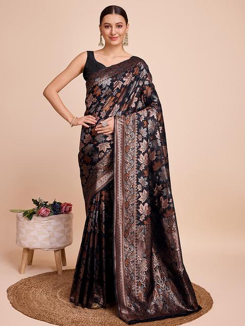 women self design banarasi saree with blouse - 22000061 - Standard Image - 0
