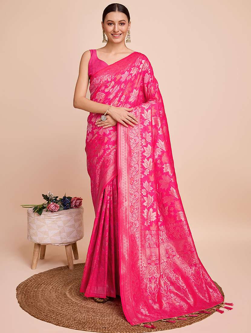women self design banarasi saree with blouse