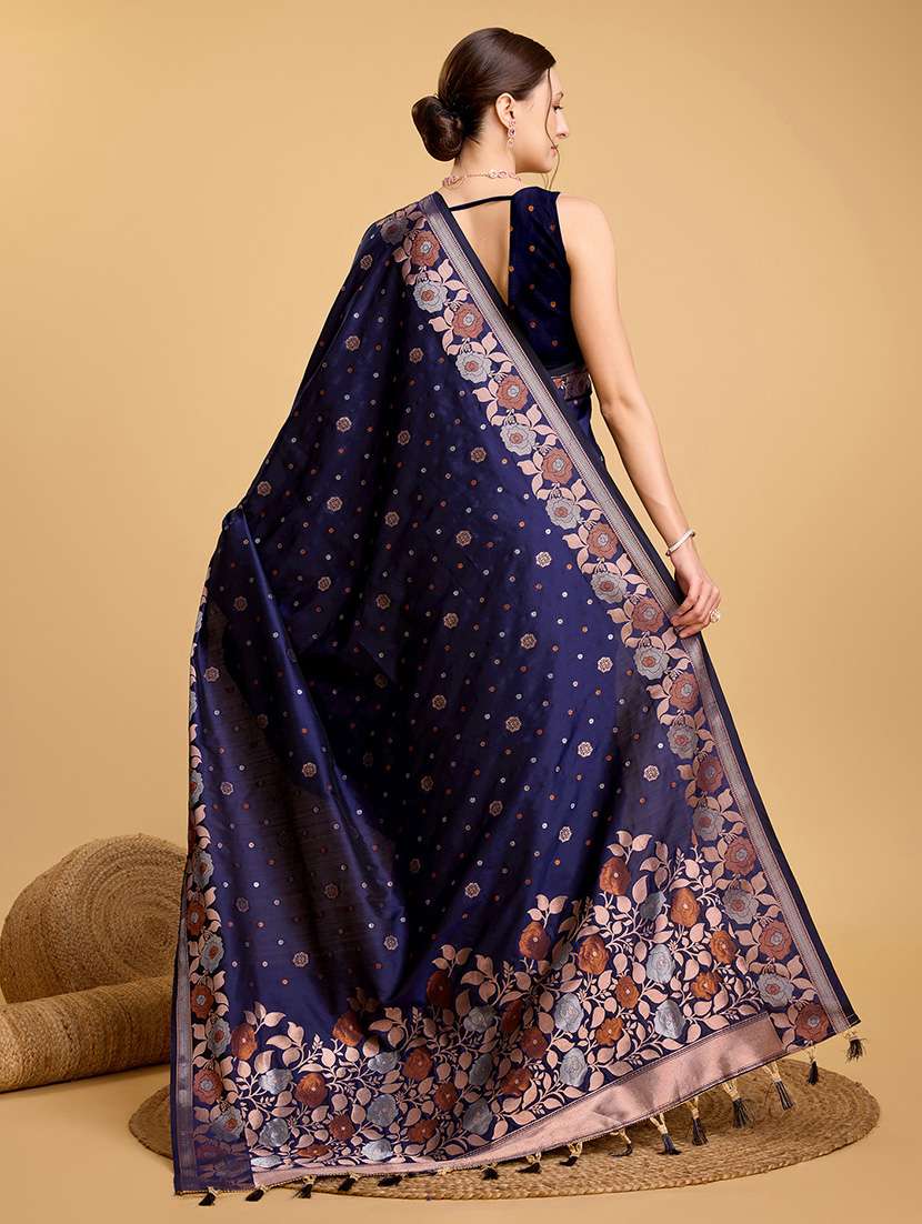 women floral banarasi saree with blouse - 22000080 -  Standard Image - 2