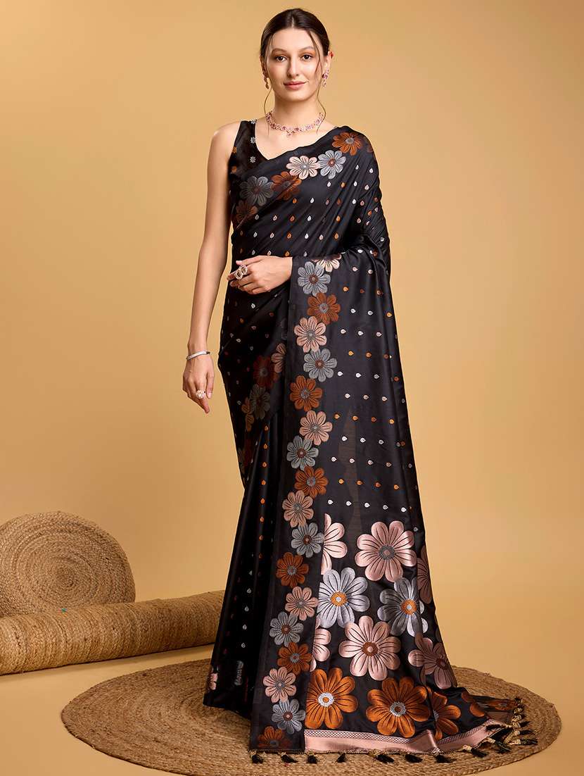 women floral banarasi saree with blouse