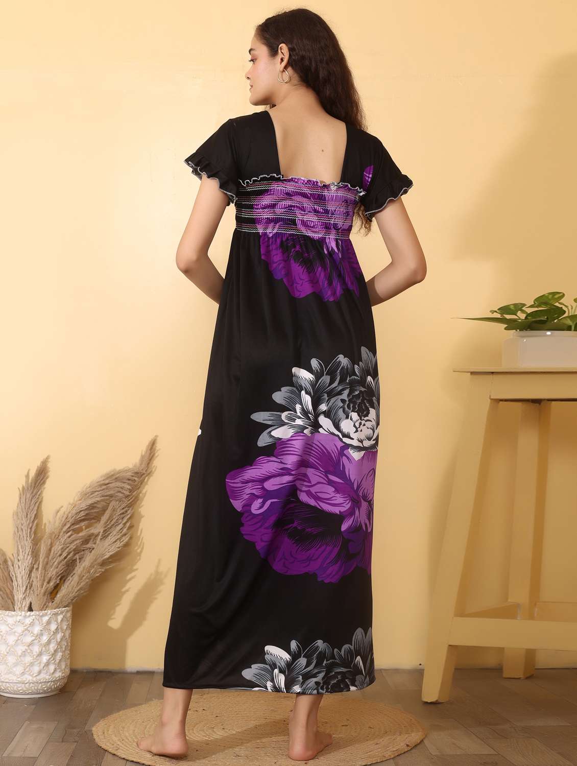 women pack of 2 floral print short sleeve nighty - 22000099 -  Standard Image - 2