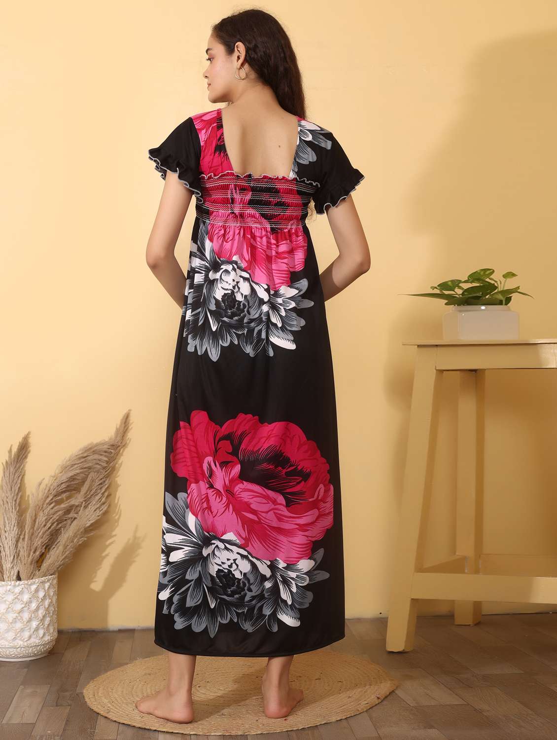 women pack of 2 floral print short sleeve nighty - 22000106 -  Standard Image - 2