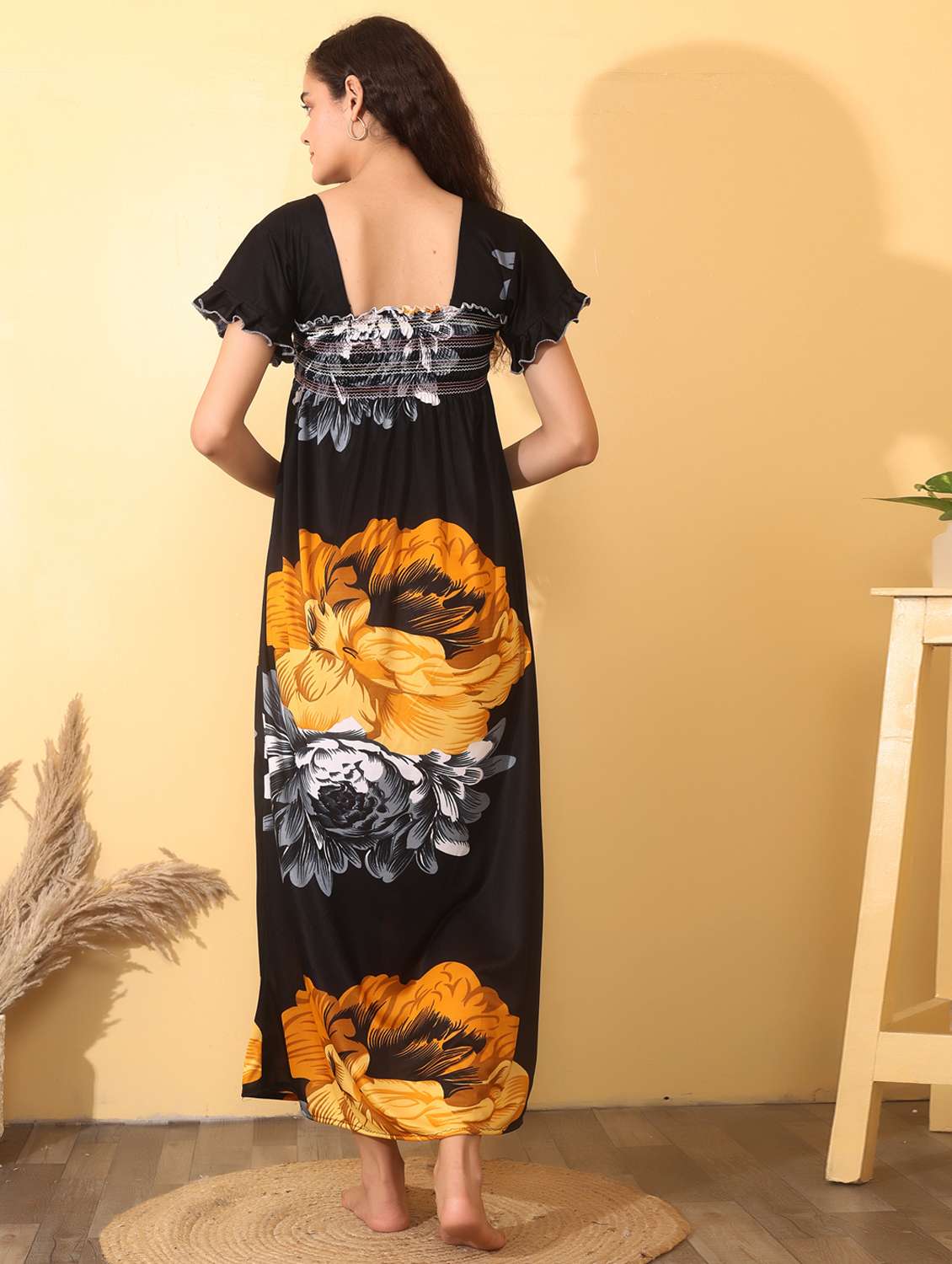 women pack of 2 floral print short sleeve nighty - 22000111 -  Standard Image - 2