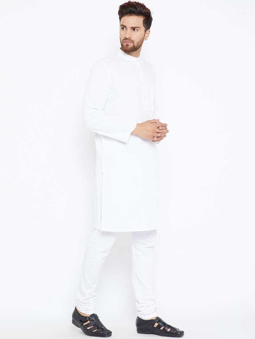 men solid long sleeve kurta and pyjama set - 22001013 - Standard Image - 2