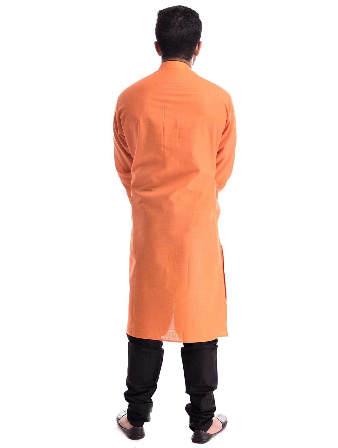 men solid mandarin collar long sleeve kurta - 22001229 - Standard Image - 2