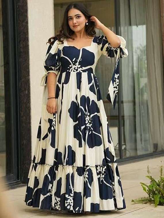 women floral print puff sleeve tiered dress