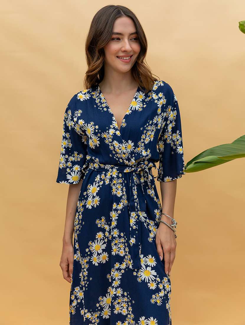women floral print short sleeve a-line dress - 22001280 -  Standard Image - 2