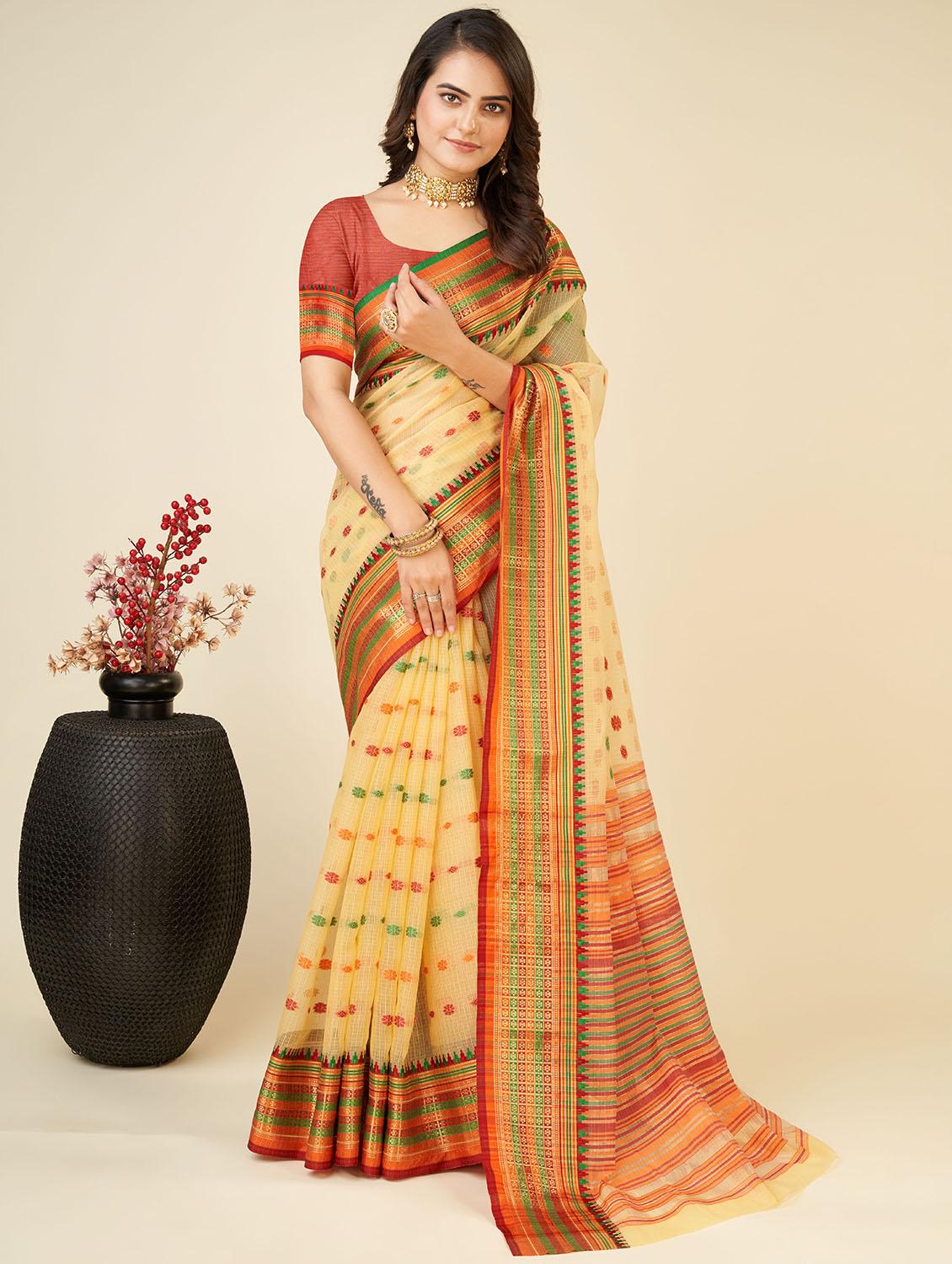 women self design bordered saree with blouse - 22001301 -  Zoom Image - 0