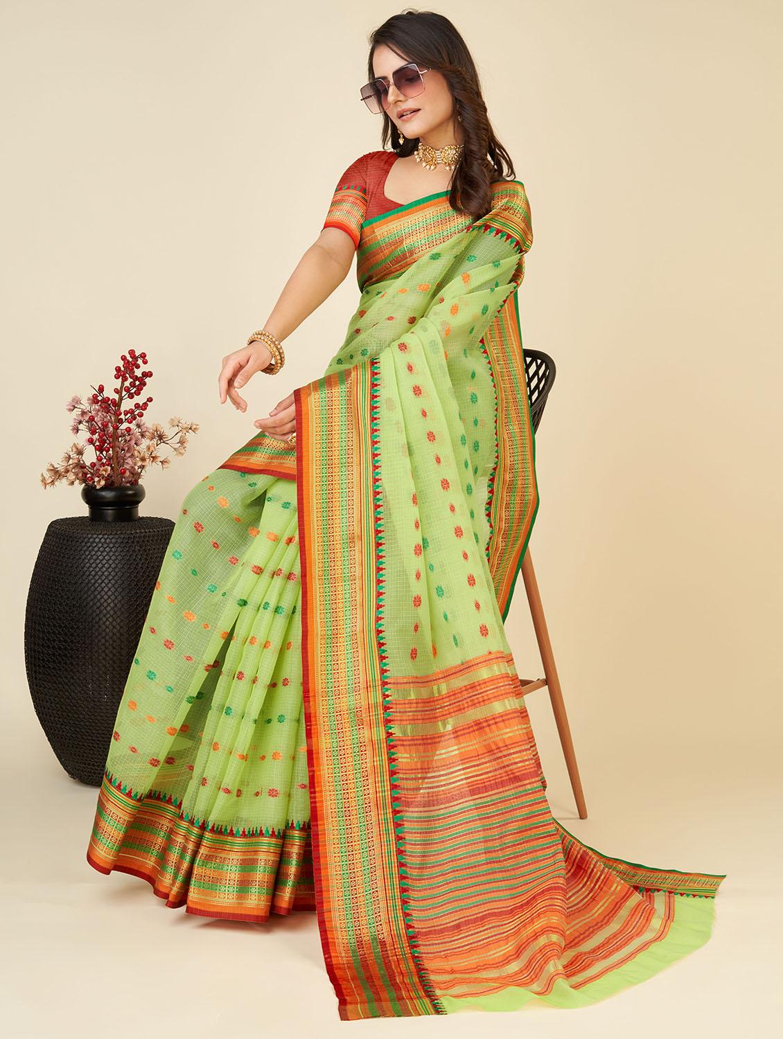 women self design bordered saree with blouse - 22001303 - Standard Image - 2