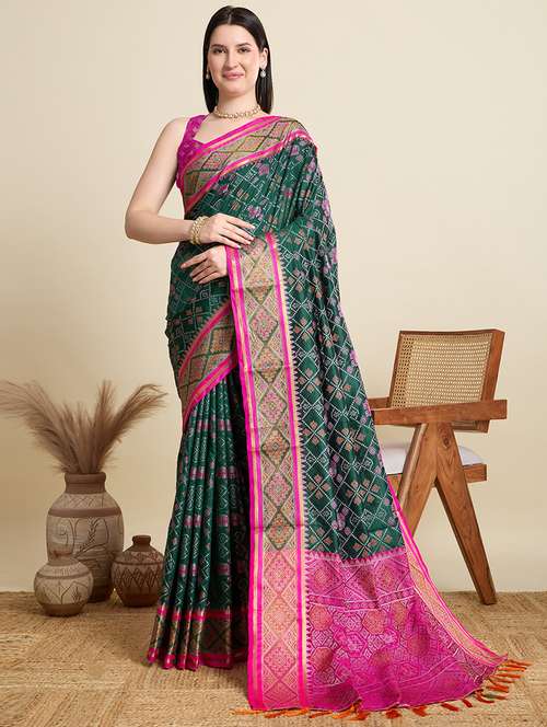 women self design patola saree with blouse - 22001325 - Standard Image - 0