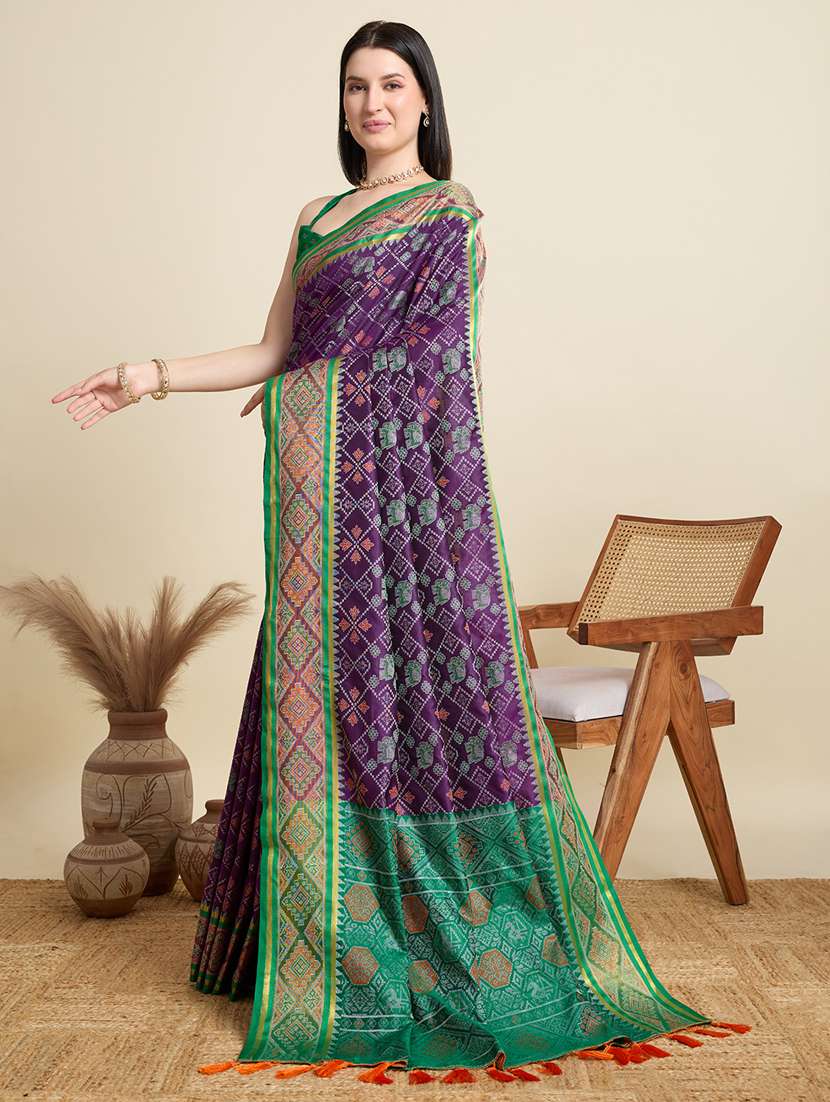 women self design patola saree with blouse - 22001329 - Standard Image - 2