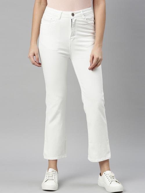 women solid mid rise bootcut jean - 22001873 -  Standard Image - 0