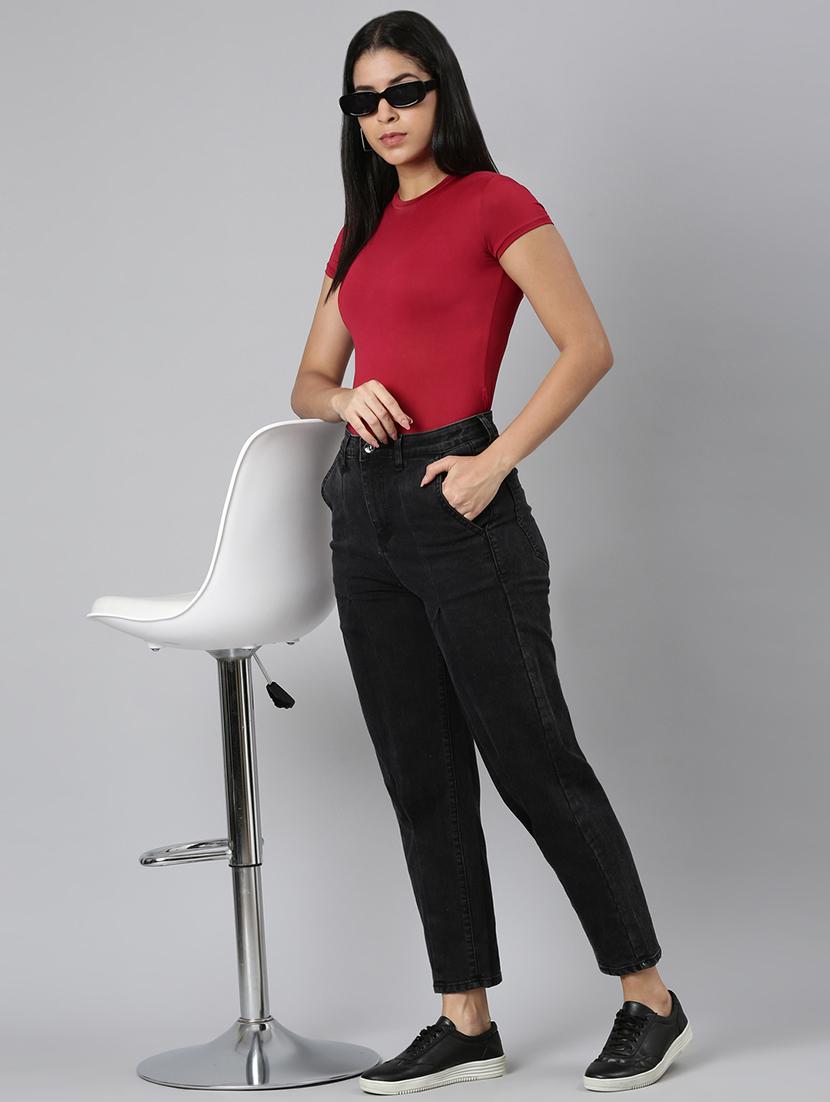 women washed mid rise mom fit jean - 22001875 -  Zoom Image - 0
