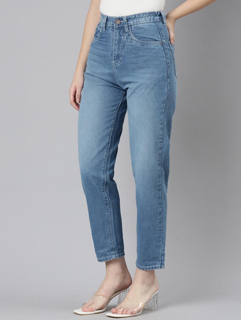 women washed high rise mom fit jean - 22001877 - Standard Image - 2