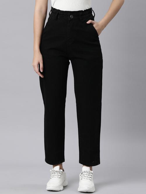 women solid high rise mom fit jean - 22001879 -  Standard Image - 0