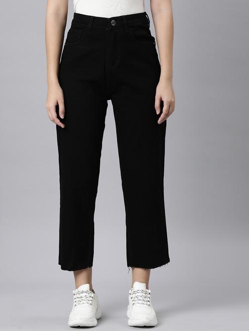 women solid high rise straight fit ean - 22001881 -  Standard Image - 0