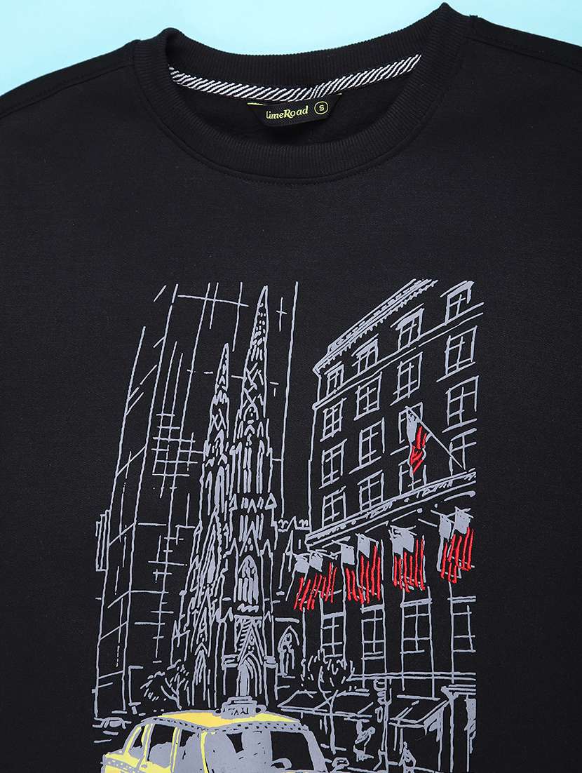 men printed long sleeve regular fit sweatshirt - 22001965 -  Standard Image - 2