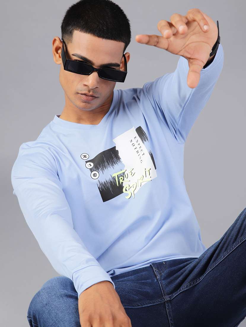 men chest print long sleeve regular fit sweatshirt