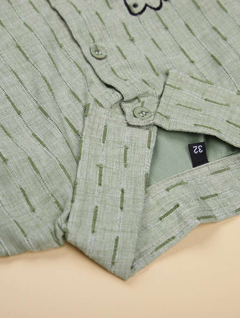 girls self design three quarter sleeve top - 22002024 -  Standard Image - 2