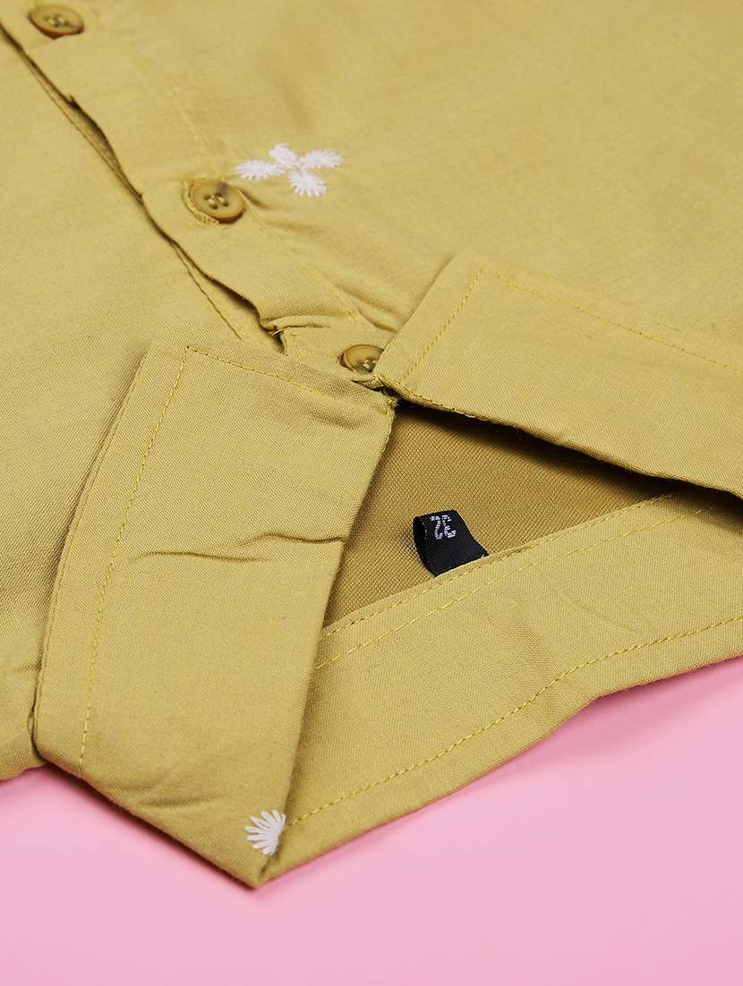 girls solid with work three quarter sleeve top - 22002029 -  Standard Image - 2