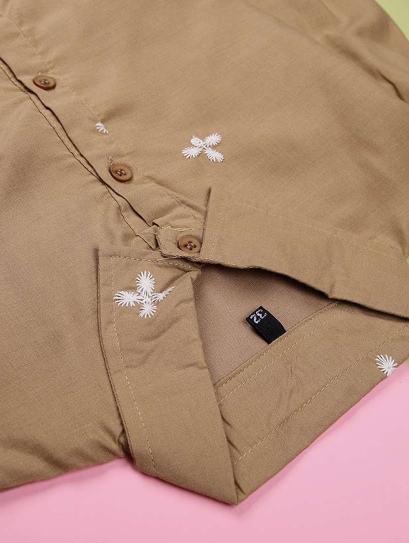 girls solid with work three quarter sleeve top - 22002032 -  Standard Image - 2