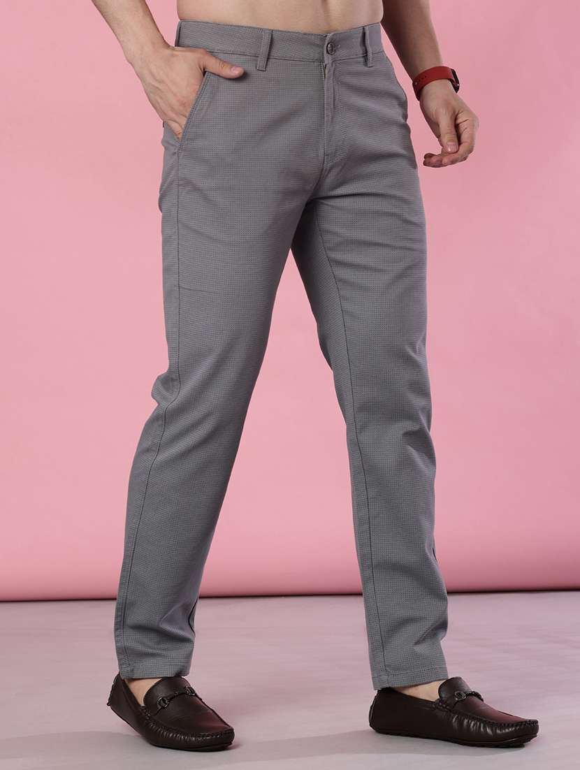 men solid mid rise chinos casual trouser - 22002129 -  Standard Image - 2