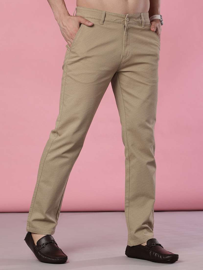men solid mid rise chinos casual trouser - 22002130 -  Standard Image - 2