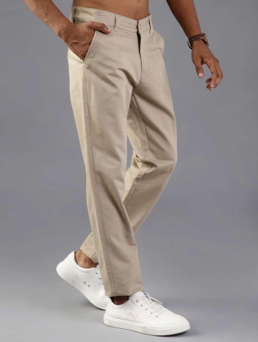 men solid mid rise casual chino - 22002131 -  Standard Image - 2