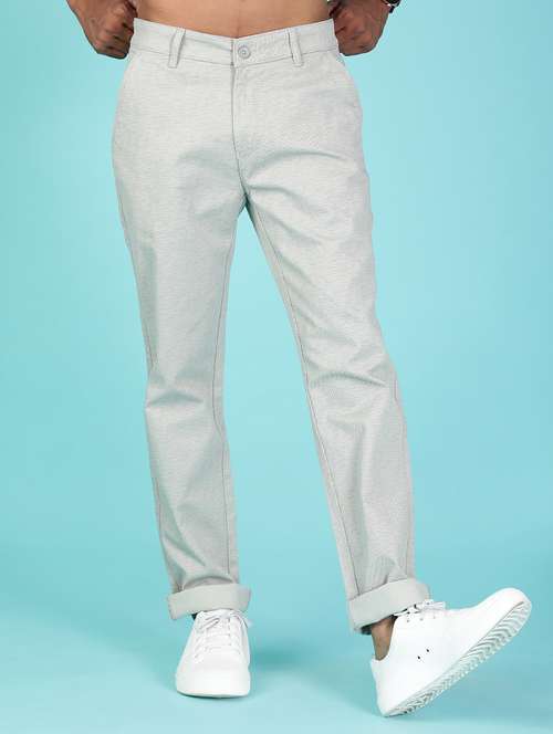 men solid mid rise casual chino - 22002135 -  Standard Image - 0