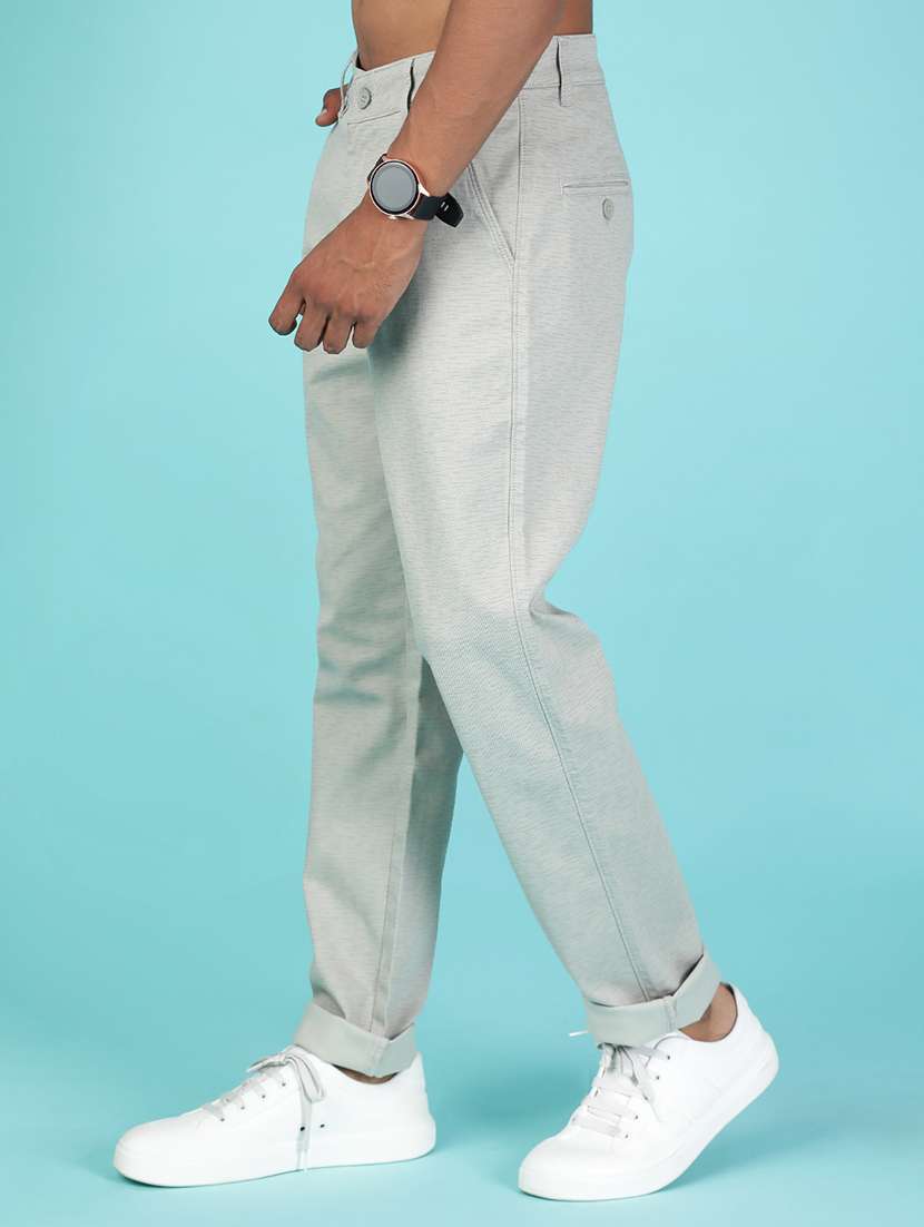 men solid mid rise casual chino - 22002135 -  Standard Image - 2