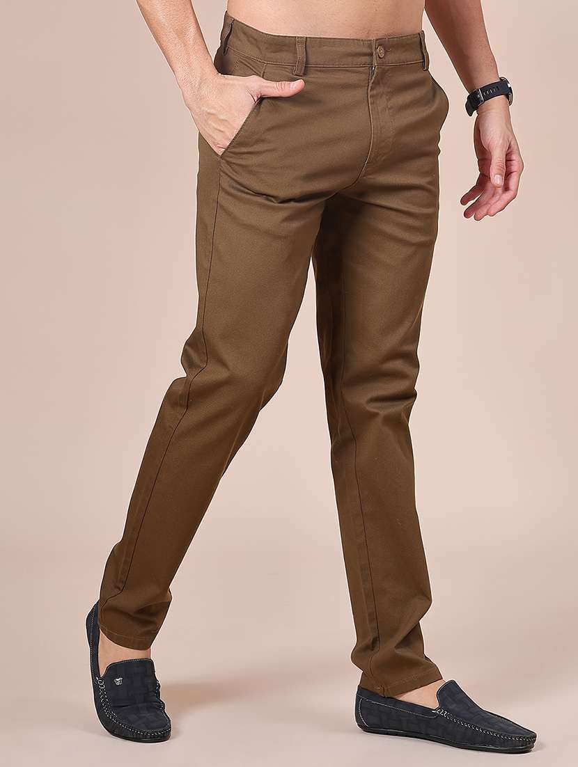men solid mid rise casual chino - 22002192 -  Standard Image - 2